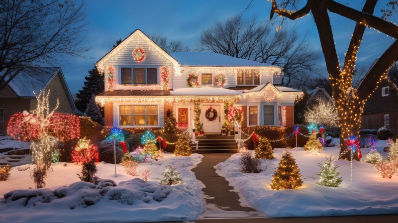 Christmas Lights Hanging in Overland Park, KS