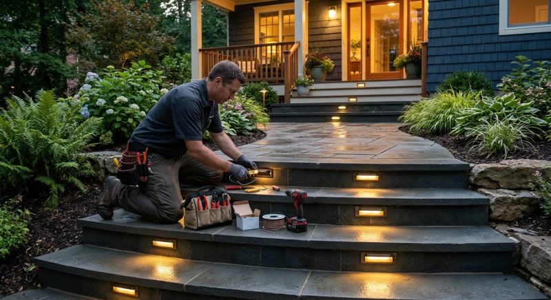Courtyard Light Installation in Overland Park, KS