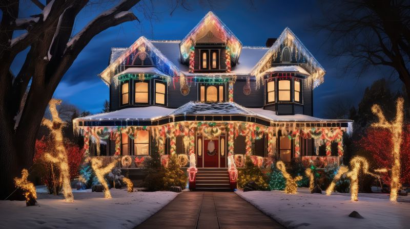Holiday Lights Hanging in Alpharetta, GA